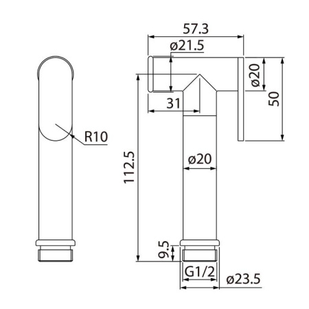Гигиеническая лейка латунь IDDIS (020SB0Gi20)